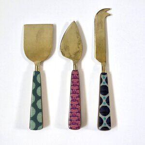 Anthropologie Melita Gold Cheese Knife Spreaders Set of 3